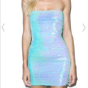 Sequin Strapless Mini Dress